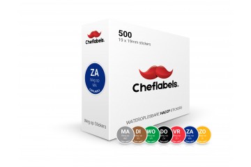 HACCP voordeel set 7 wateroplosbare dag stickers met weg op HACCP voordeel set 7 wateroplosbare dag stickers met weg op